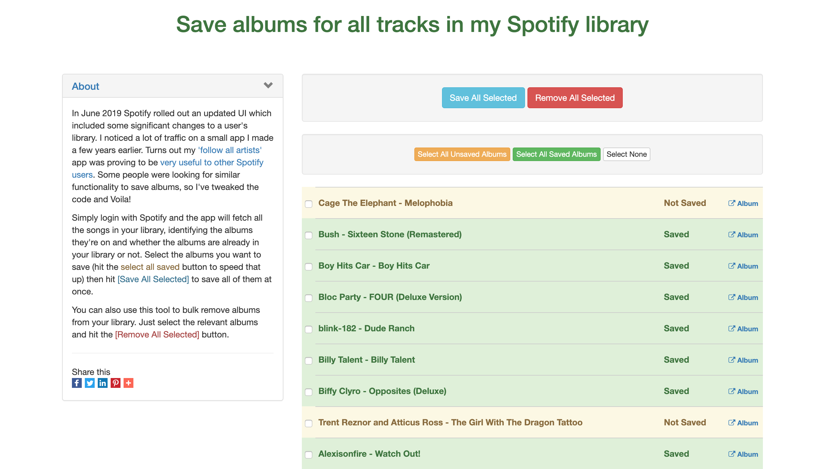 Spotify now lets you save whole albums to Your Music and access